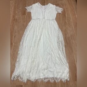 Womens White Lace Maxi Dress
